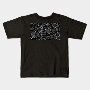 Black and White Inked Alternative Flash Pattern Kids T-Shirt